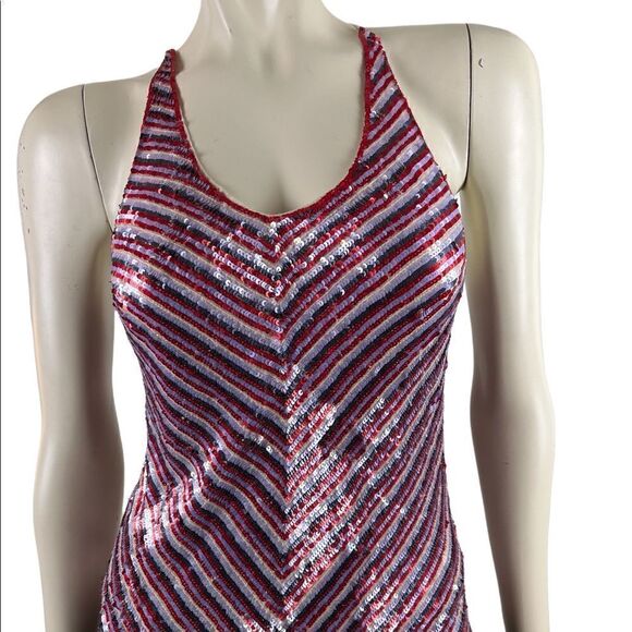 DKNY Sequined Red, White, and Blue Tank Top Good Condition - Picture 3 of 13